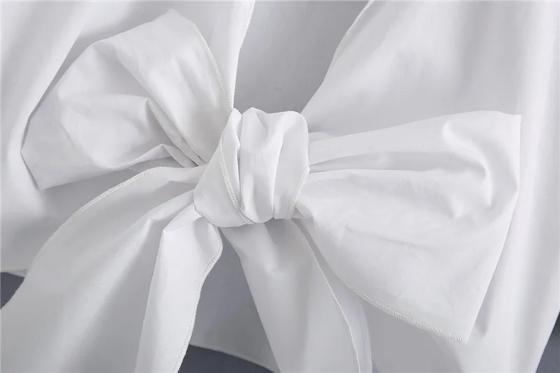 

HSA 2020 Sweet Elegant White Bow Edge All-Match Blouses Summer Cotton Tops Ladies Short-Sleeved Casual Office Lady Blusas Shirts