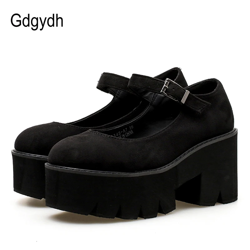Женские туфли-лодочки Gdgydh черные туфли мэри джейн на платформе и высоком каблуке
