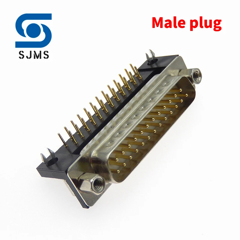 

HDR25 DR25 Hole / Pin Gold Plated Solid Pin Male / Female PCB Mount serial port Connector D-SUB right angle Welded 25pin Adapter