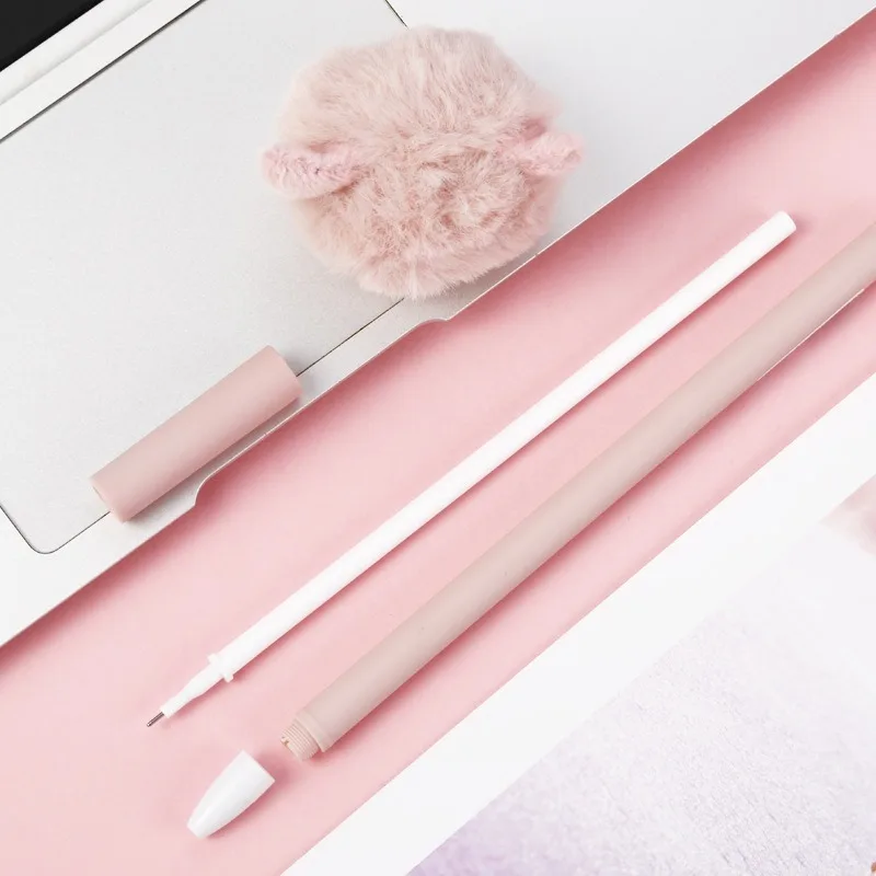 Моделирующая гелевая ручка с плюшевой кошкой милая мультяшная ученическая для