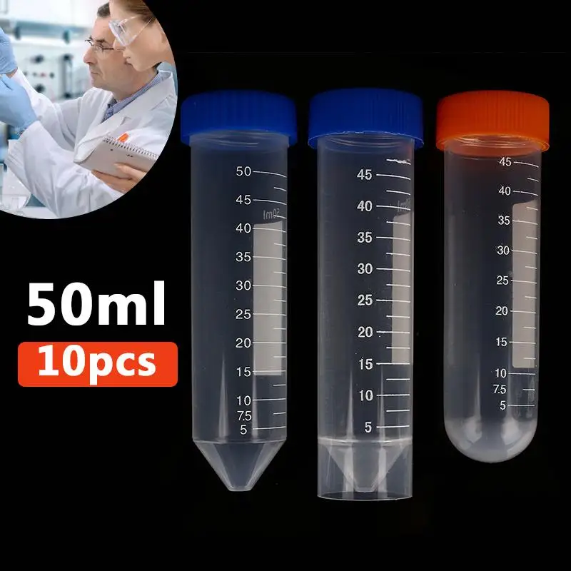 

10pcs/Lot Disposable Plastic Test Tubes Centrifuge Tubes Transparent Centrifuge Tube Professional Plasticware Container