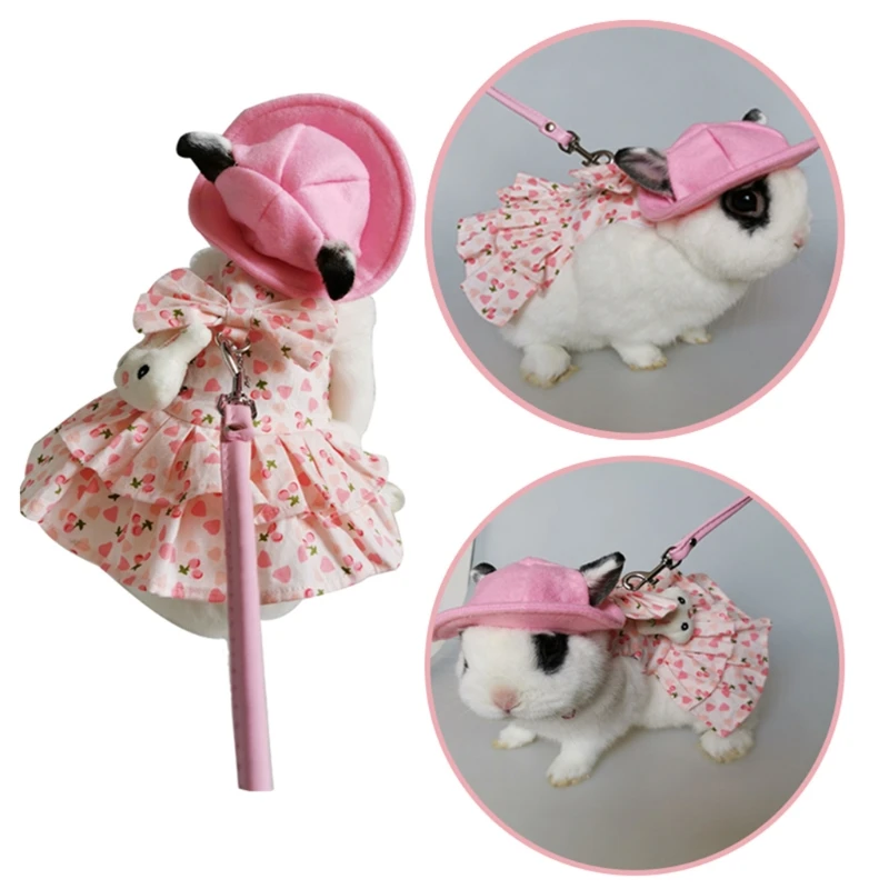 

Adjustable Animal Spring&Summer Harness Cotton Clothes for Rabbit Ferret Guinea-pig Bunny Hamster
