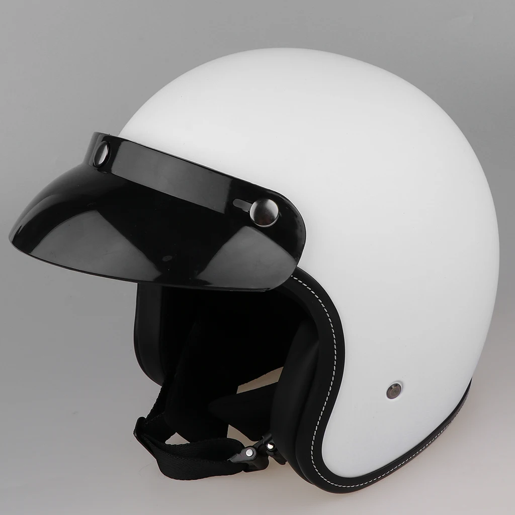 

Motorcycle Helmet with Sun Visor and Quick Release Buckle XL Warm White