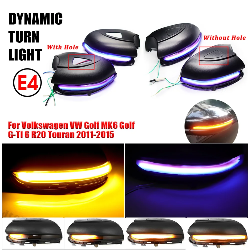 

2X для Volkswagen VW Golf 6 VW Golf 6 MK6 GTI R32 светодиодный динамический сигнал поворота светильник ковое крыло, Световой индикатор для зеркала заднего вид...