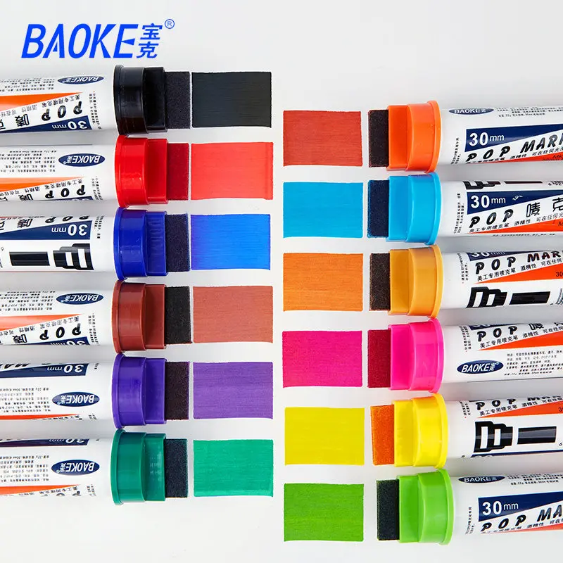 Pop Pens Large Capacity Fast Dry Waterproof Permanent For Poster Paint Brush Advertising Whiteboard