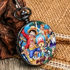 Креативные пиратские Луффи цельные японские Мультяшные аниме печатные кварцевые карманные часы из сплава цепные часы лучшие подарки для детей Фанаты