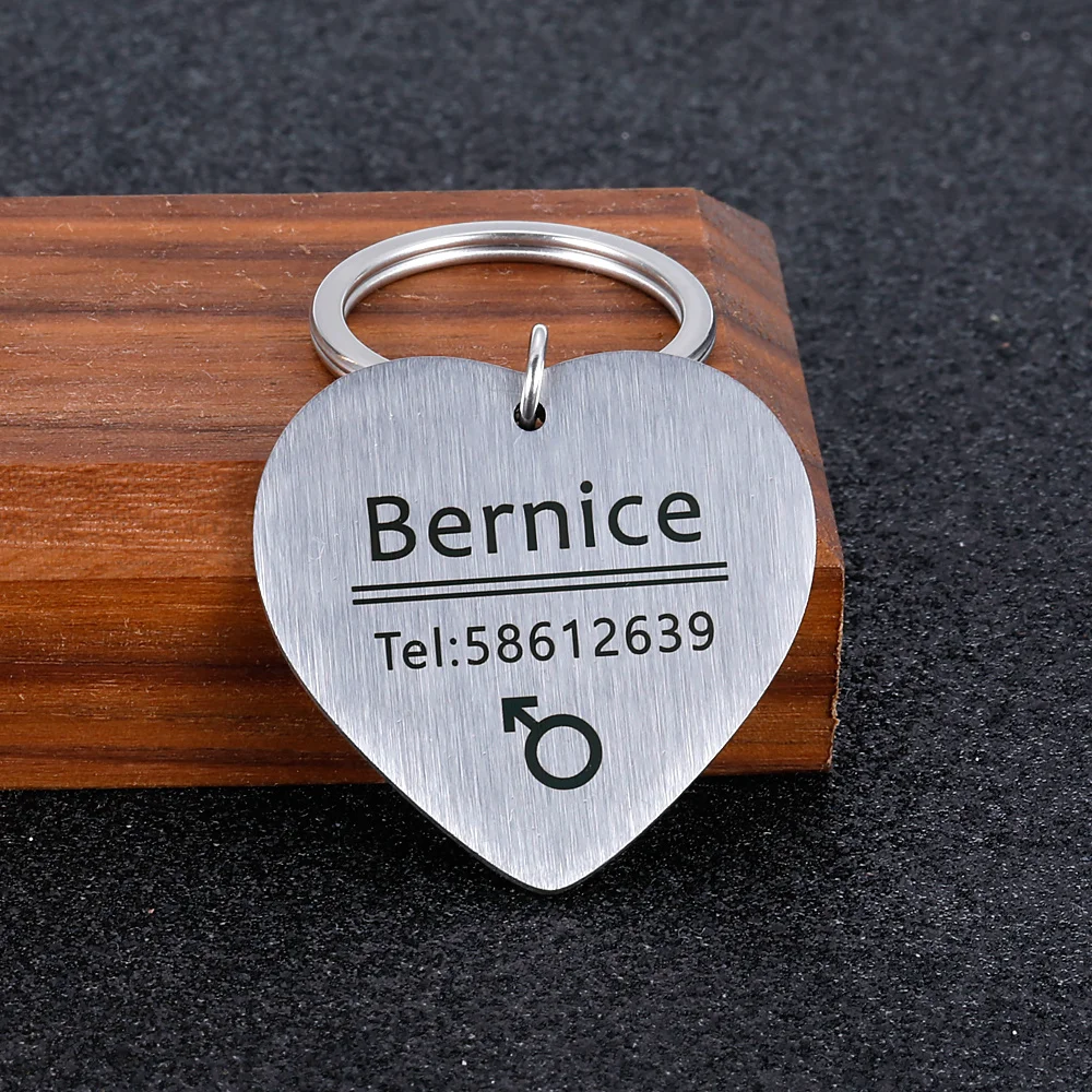 Dog Cat Pet ID Tags DIY Personalized Dogs Tag Stainless Steel Engraving Name and Telphone Number Collar Accessories | Дом и сад