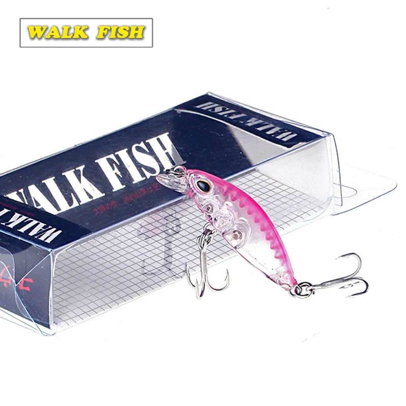 Walk Fish 1 шт. плавающая рыболовная приманка с крючком 4 см 2 г искусственная Topwater