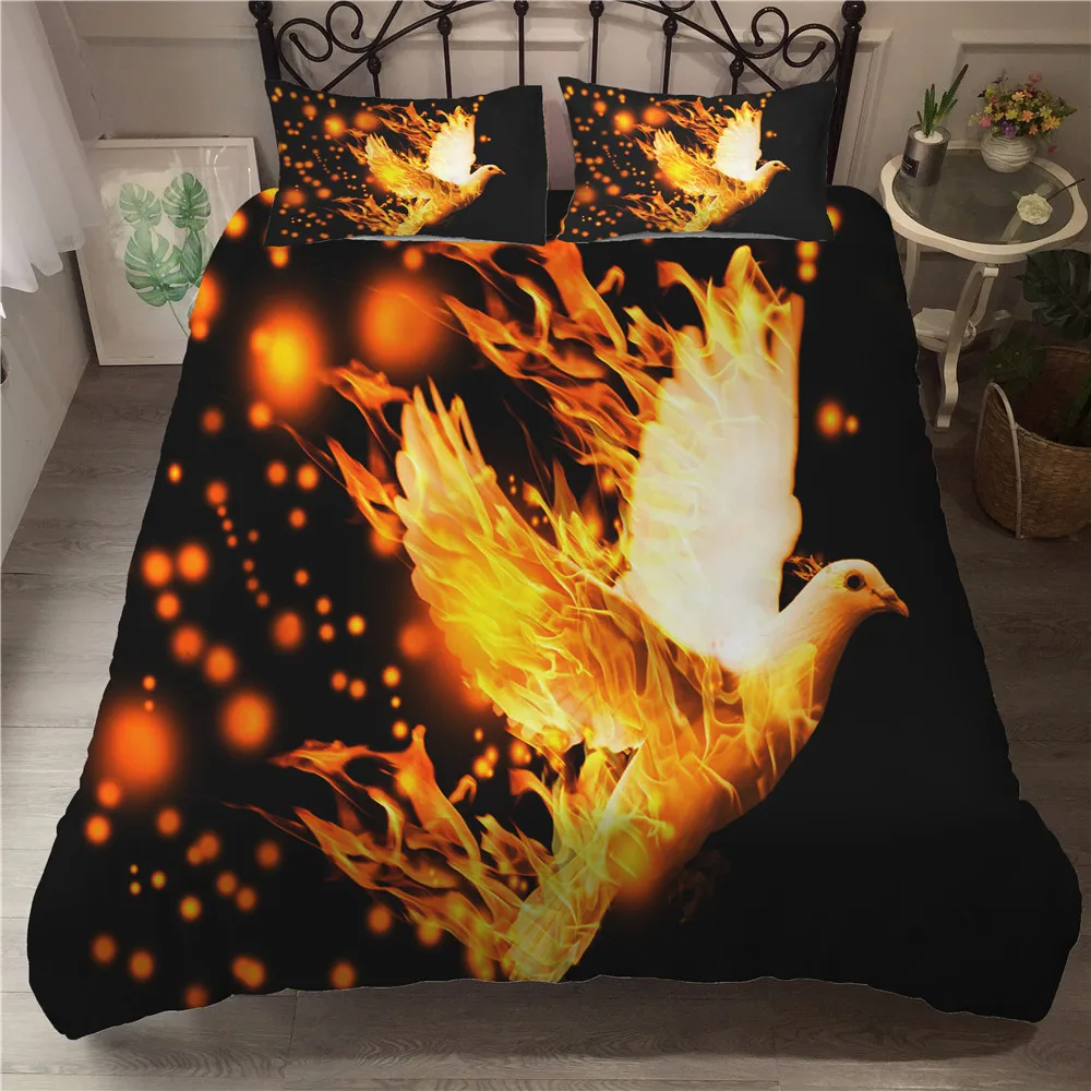 Двойное одеяло постельное белье с 3D рисунком Феникса домашний текстиль