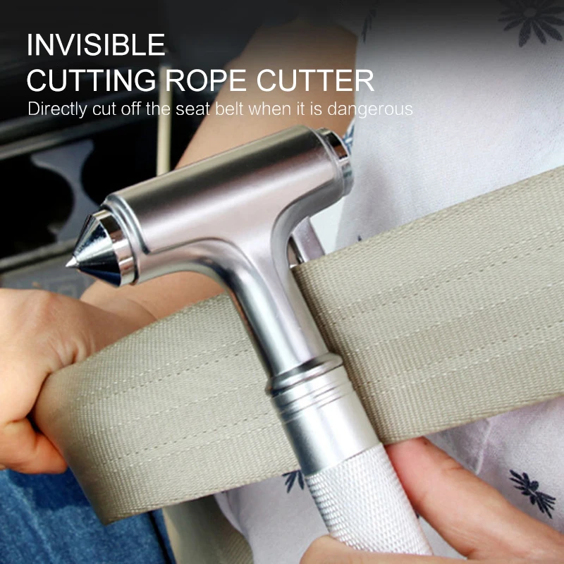 

Metal Car Safety Hammer Life Saving Escape Emergency Hammer Seat Belt Cutter Window Glass Breaker Car Rescue Hammer New