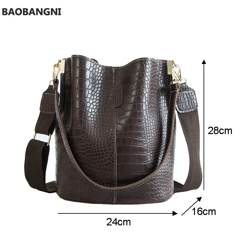 

Crocodile Crossbody Bag For Women Shoulder Bag Brand Designer Women Bags Luxury PU Leather Bag Bucket Bag Handbag