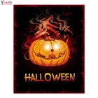 Полностью квадратная Алмазная вышивка крестиком Хэллоуин Тыква мультфильм 5D DIY алмазная живопись Полный Круглый Алмаз Мозаика подарок