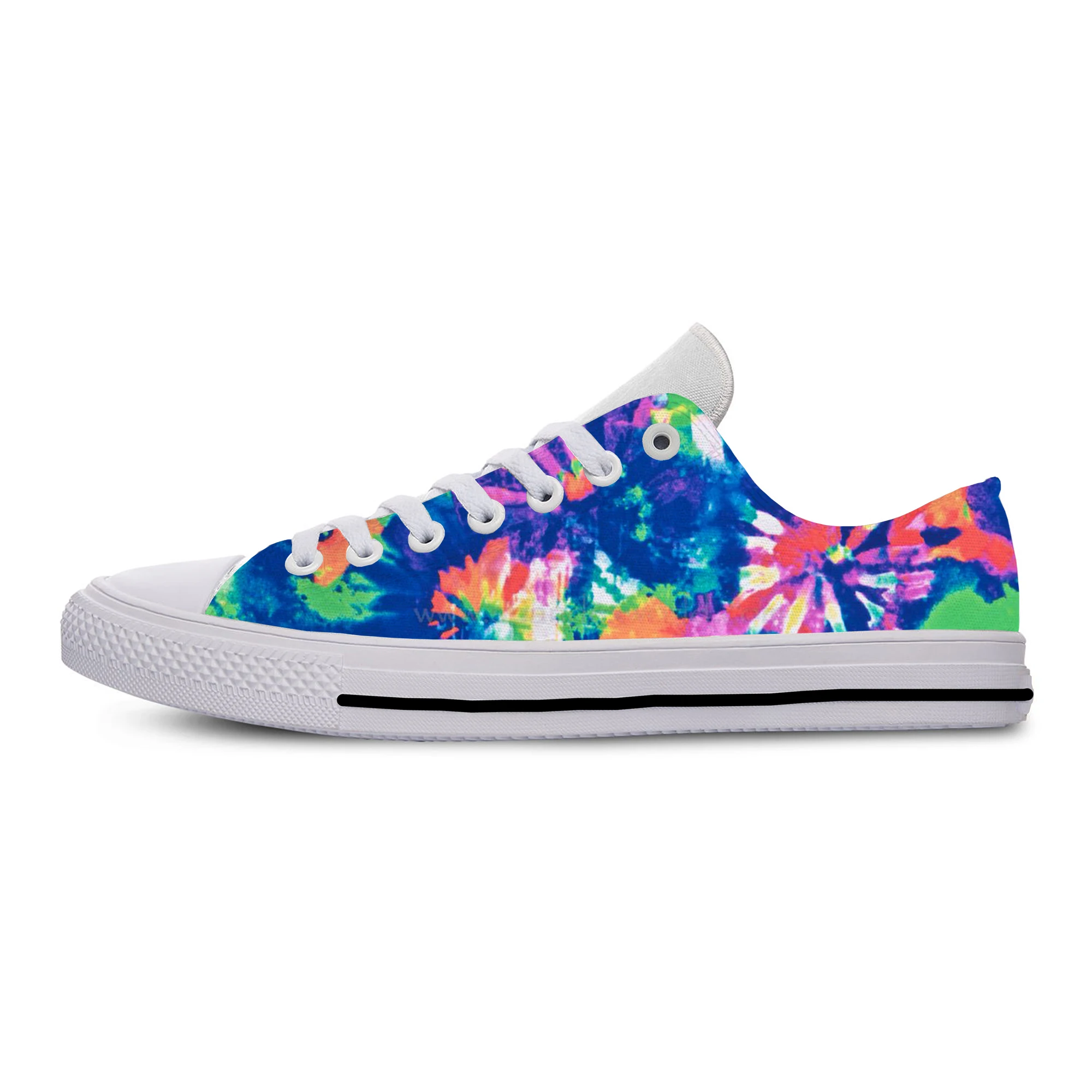 

Multicolor Tie Dye Vintage Fashion Lightweight Classic Canvas Shoes Men Women Casual Breathable Sneakers