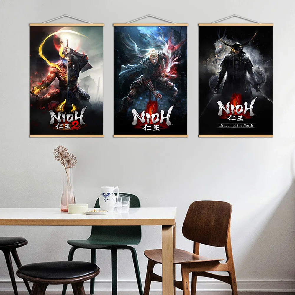 

NIOH Game Character PS4 Sword Wallpapers Canvas poster Framed Gallery wrap art print home wall Solid Wood Hanging Scroll