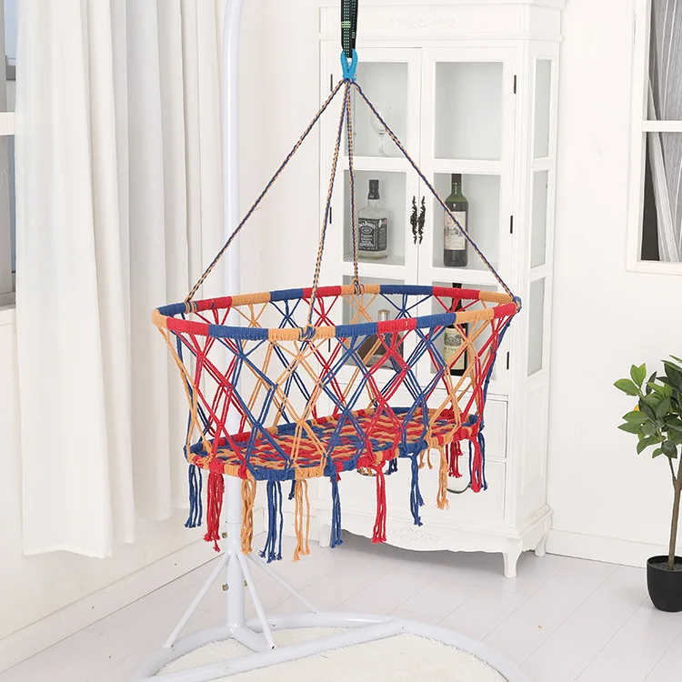 

Ins Baby hammock Wind Cotton Rope Net Baby Children Hanging Basket Cradle Coax Baby Artifact