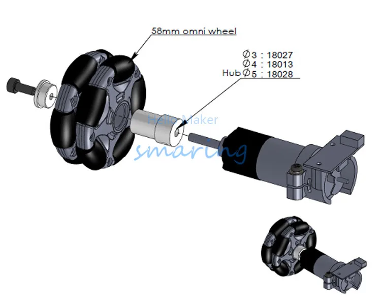 1 шт. 58 мм нейлоновое колесо Omni/универсальное для Arduino робот автомобиль шасси