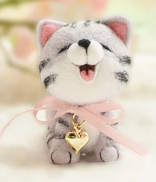 Набор из шерсти и войлока с изображением счастливой маленькой кошки | Дом сад