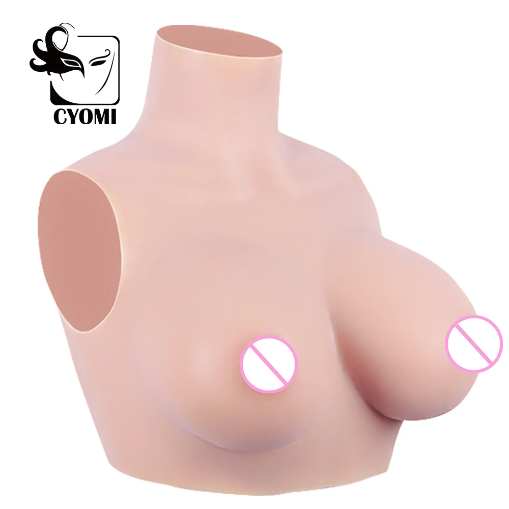 

Реалистичная силиконовая форма CYOMI 75D для груди, высокий воротник, шея, имитация груди для трансвеститов, наполнитель, Шелковый хлопок, шимей...