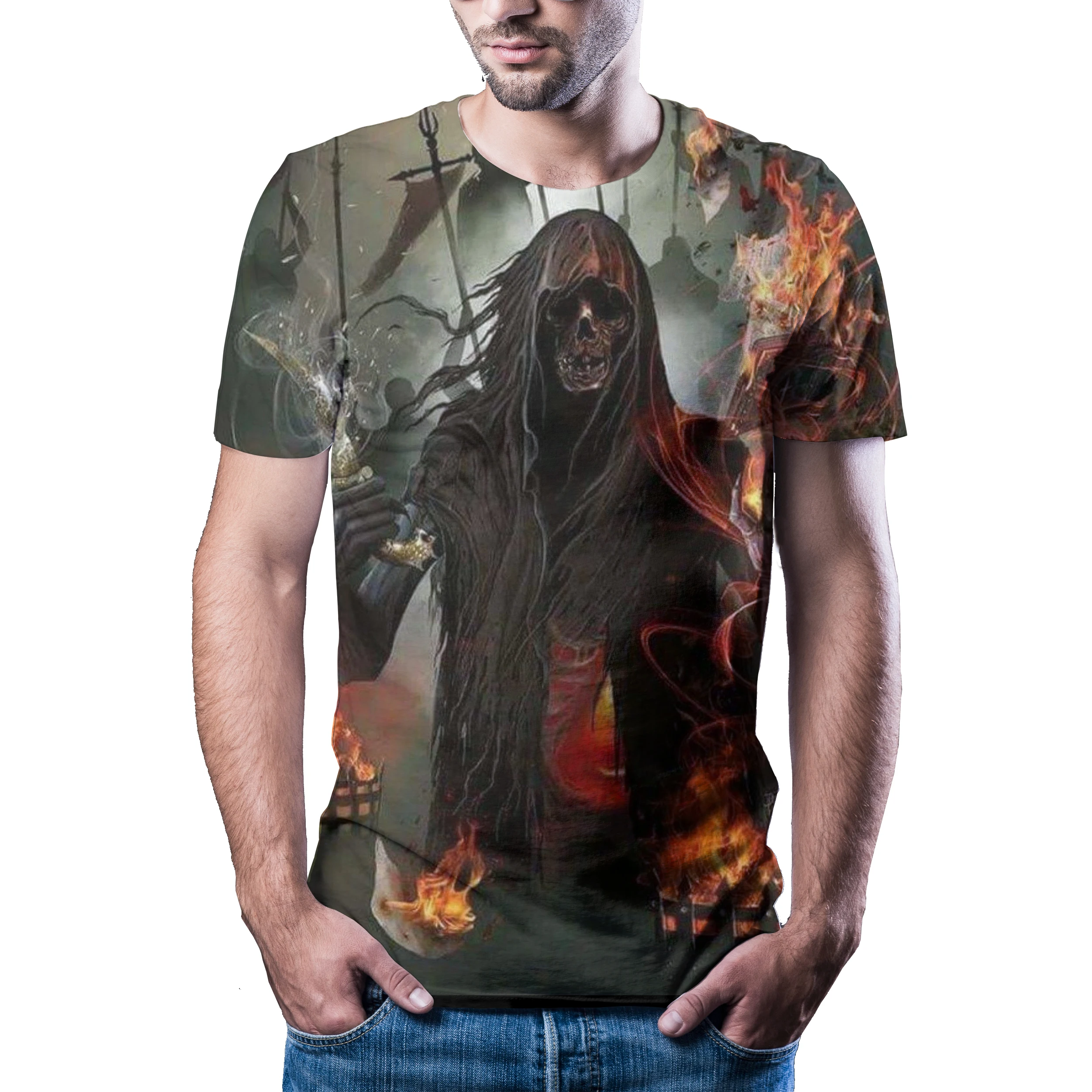 2020 new versatile dark Style Men's T-shirt printed quick drying summer shirt | Мужская одежда
