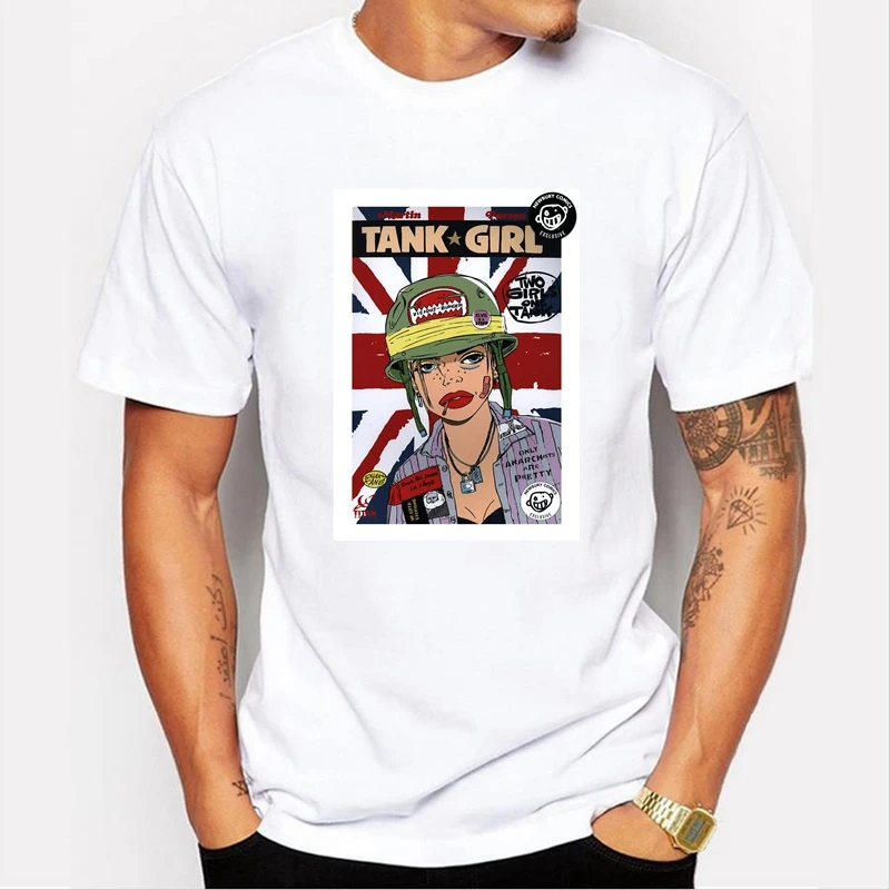 

TriDitya 50563# Tank Girl t shirt men's tshirt top tee summer Tshirt fashion cool O neck short sleeve Tshirt