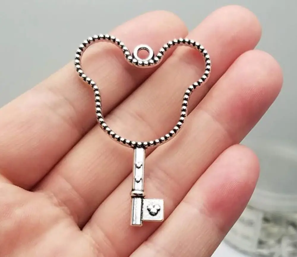 10 шт./лот-37x52 мм античный посеребренный клей для мыши пустая подвеска-лоток