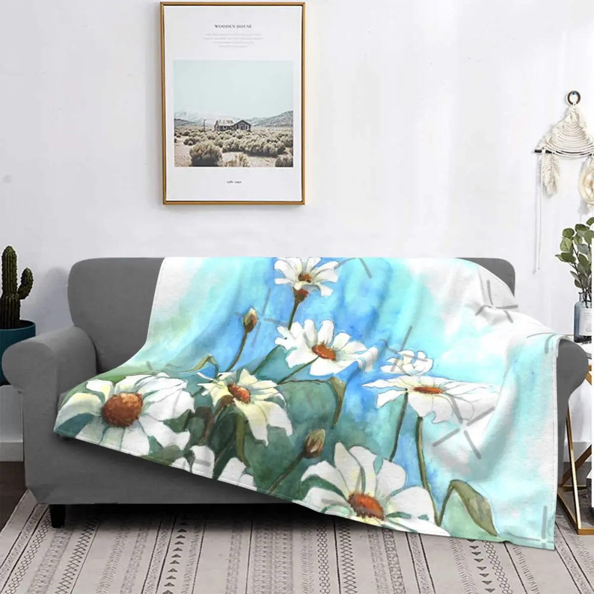 

Manta de margaritas para bebé, a cuadros para cama colcha, manta de muselina