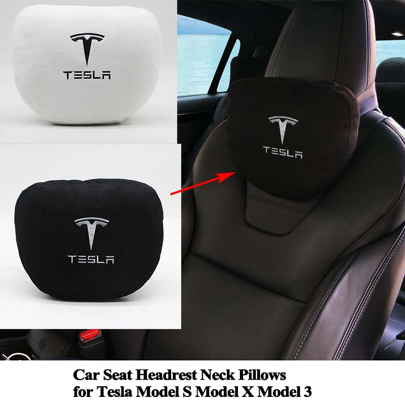 

For Tesla Model S Model X Model 3 Soft Memory Car Seat Headrest Neck Pillow Comfortable Cushion Styling Logo Accessories