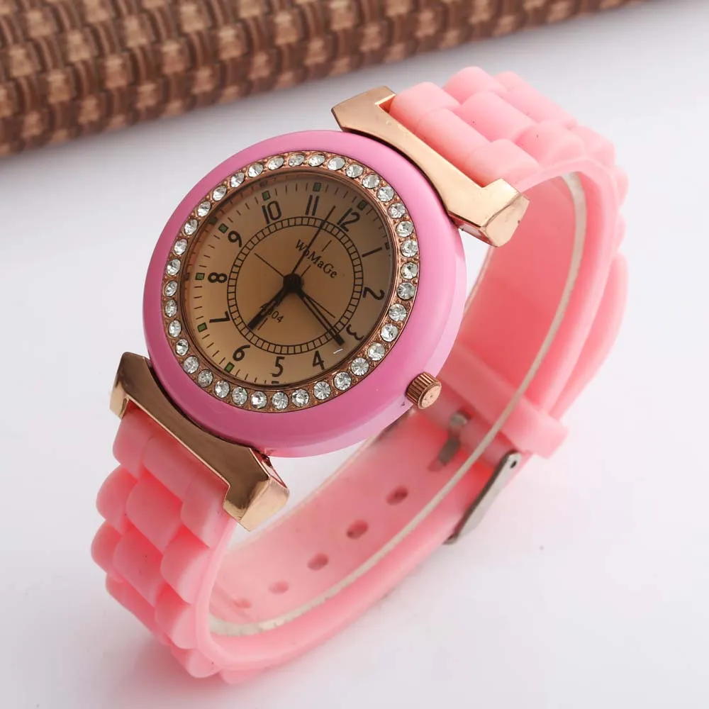 Часы наручные женские кварцевые с силиконовым ремешком модные повседневные
