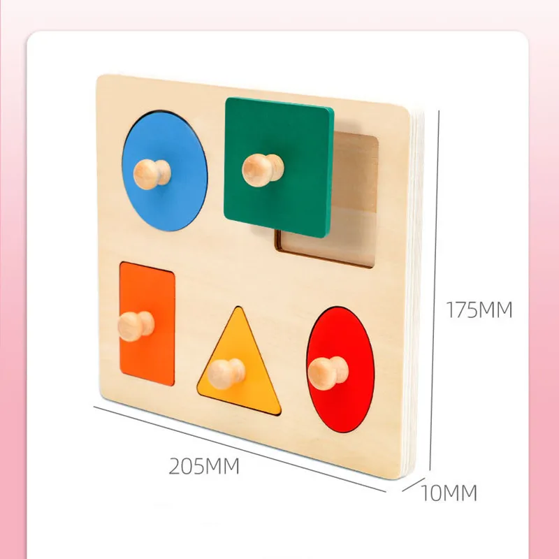 

Geometry Panel Jigsaw Puzzle Baby's Hand-eye Coordination Montessori Teaching Aids Early Education Shape Matching Hand Grab Toy