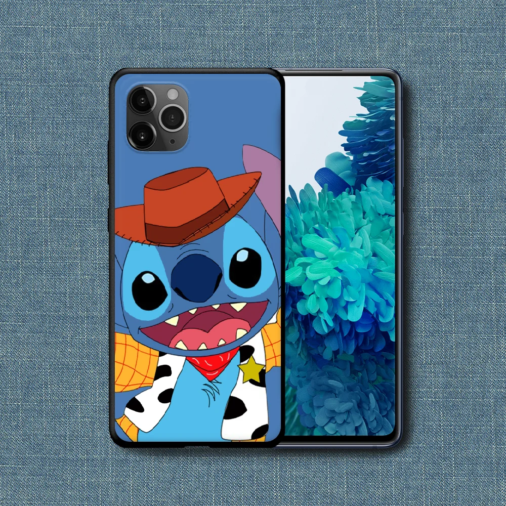

Cute Cartoon Stitch Phone Case For iPhone 4 4s 5 5S SE 5C 6 6S 7 8 Plus X XS XR 11 12 Mini Pro Max 2020 black Prime Trend Back