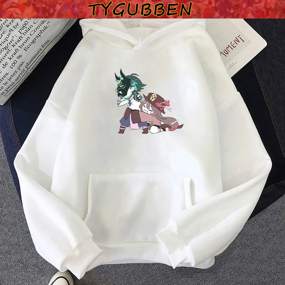 

Genshin Impact Hoodie Hu Tao And Xiao Print Oversized Hoodie Sweatshirt Women Long Sleeve Hip Hop Anime Hoodies Women Clothes