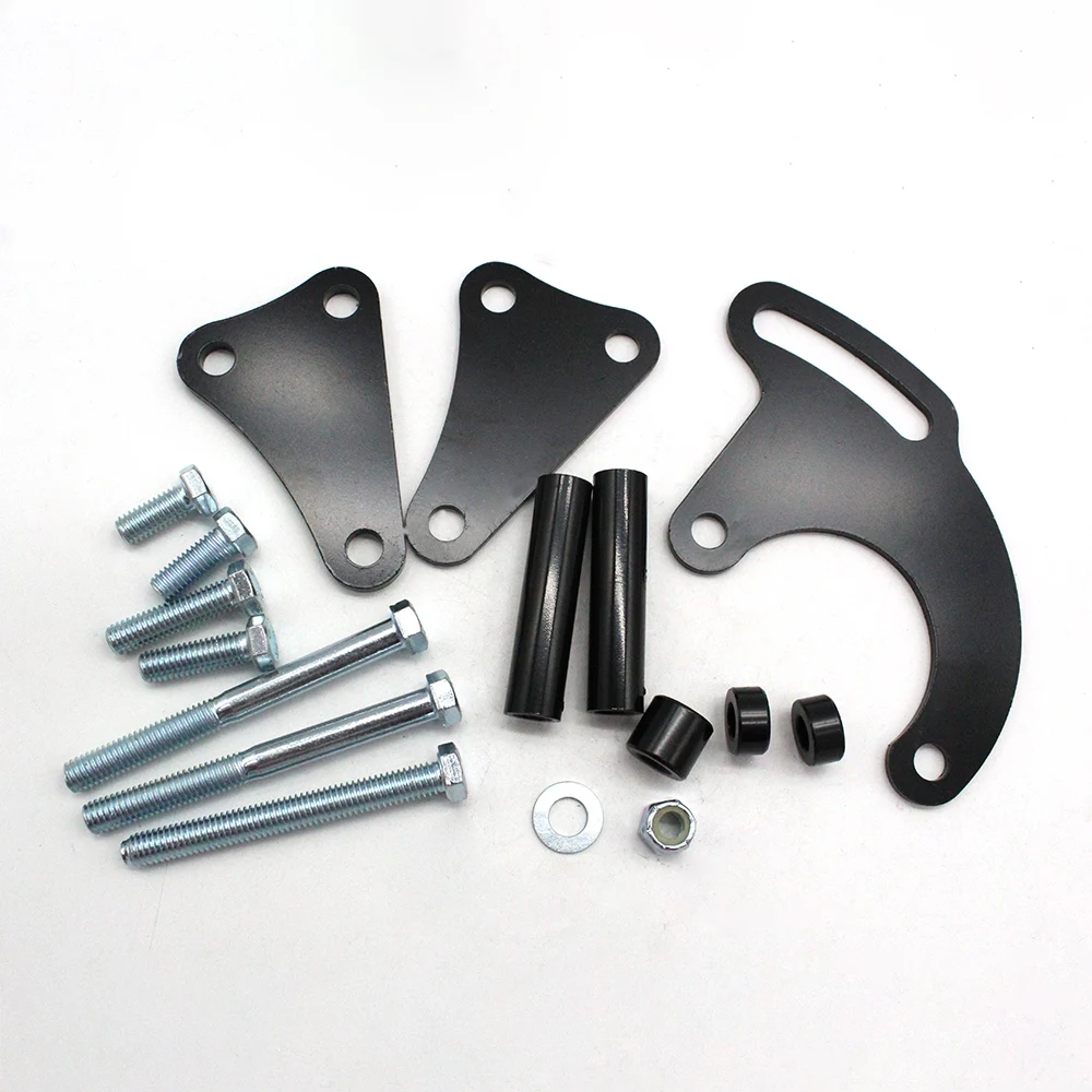 Кронштейн для насоса усилителя руля большого блока Chevy черный длинный/WP 396 427 454 502