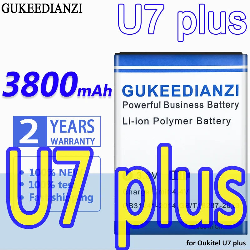 

High Capacity GUKEEDIANZI Battery 3800mAh for Oukitel U7 plus U7plus