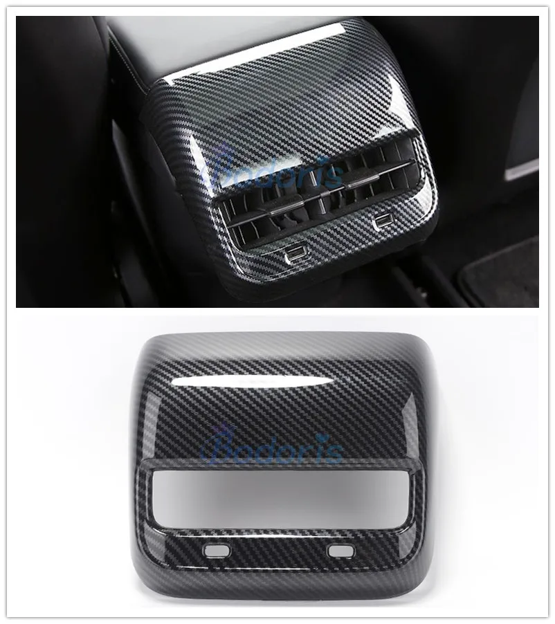 Цветная панель из углеродного волокна для Tesla Model 3 2017 2018 2019 на заднее сиденье