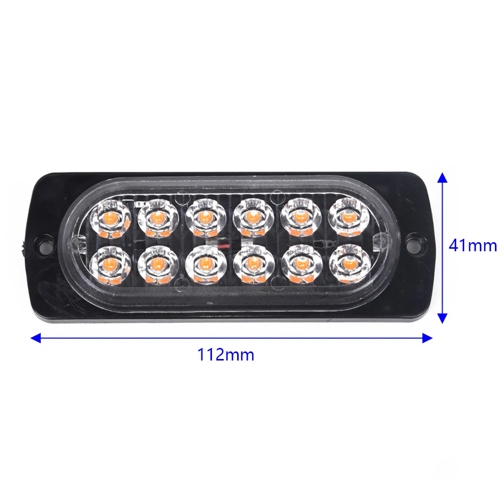 

12 LED Bright lights Amber Bar Beacon Equipment Warning Auto Bulb Lamp