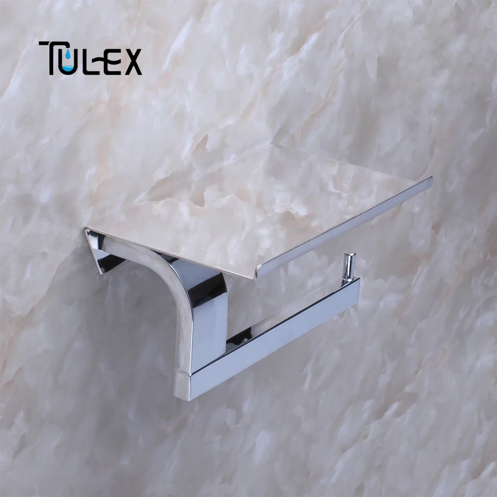 TULEX держатель для туалетной бумаги настенный с полкой SUS304 из нержавеющей стали хромированный аксессуар для ванной комнаты держатель для туалетной бумаги