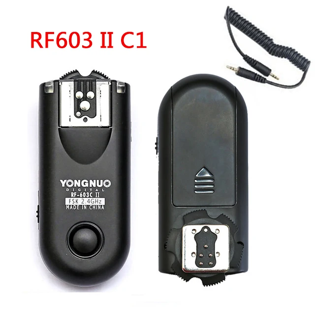 RF603 II C1 Светодиодная лампа для видеосъемки Yongnuo вспышка триггера RF-603II C RF603c C1 C3 II RF 603 2 трансиверы для Canon 5DII 1D 6D 7D 50D 60D 500D 600D 1000D ti5 ti6 - Цвет: RF603 II C1