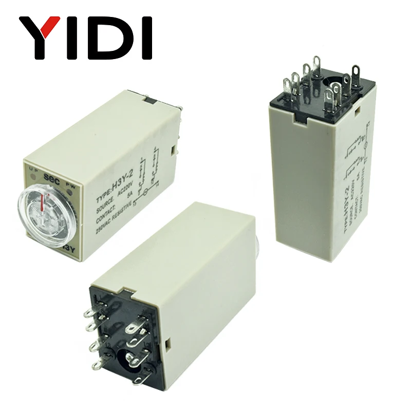 H3Y-2 реле таймера DC12V AC 220 V 0-30 Sec minute 0-60 s min таймер задержки 220VAC времени с базовым