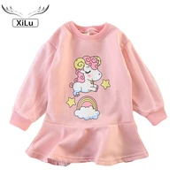 girls cartoon pony puff sleeve dress toddler girl fall clothes toddler girl christmas outfits kids dresses for girl kids clothes