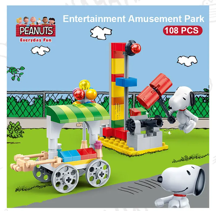 BanBao Горячие IP Snoopy арахис дом техника город Playmobil Juguetes пластиковые строительные блоки, игрушки развивающие модели DIY Кирпичи