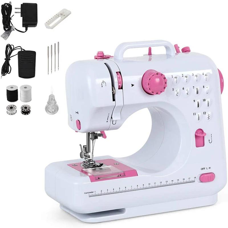 Мини-швейная машинка портативная электрическая бытовая швейная ручная 12 стежков