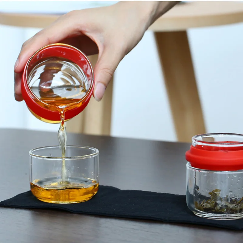 Новый дорожный чайный сервиз Кунг-фу горшок с портативным чехлом стеклянные