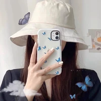 blue butterfly shockproof clear phone cases for iphone 12 11 pro xs max x xr 7 8 plus se 2020 transparent soft tpu back cover