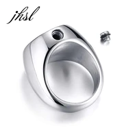 jhsl big large men rings can open for save store pets ash silver color stainless steel fashion jewelry gift size 8 9 10 11 12