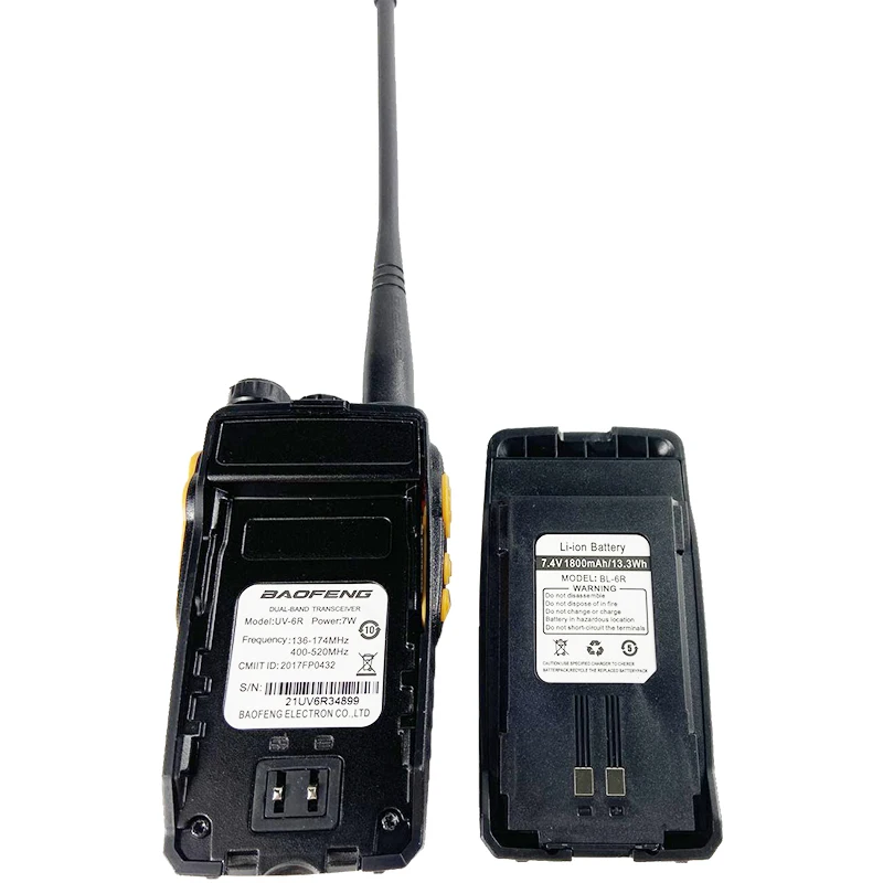 

Baofeng UV-6R Walkie Talkie Vhf Uhf Professional CB Radio Dual Band 128CH LCD Display Wireless UV6R Portable Ham Two Way Radio