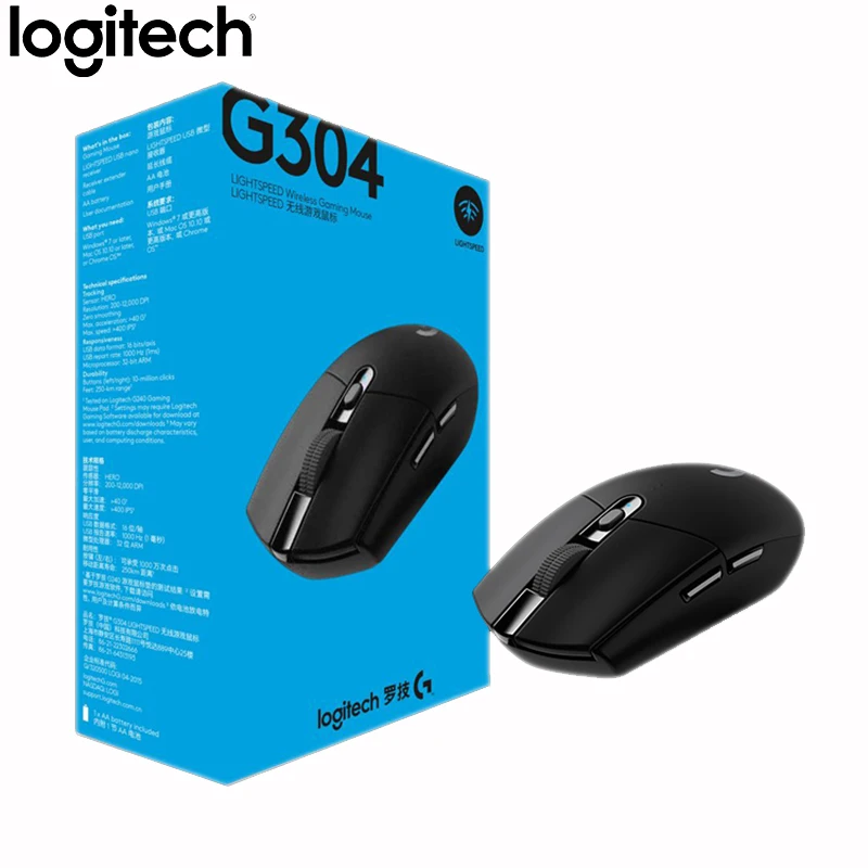 

Logitech G304 Gaming Wireless Mouse LIGHTSPEED HERO Sensor 12000dpi Mouse Gamer Mouse for Windows Mac Gaming Mouse