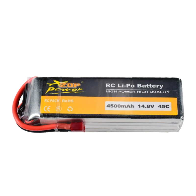 ZOP Power 14 8 V 45C 4500mAh 4S Lipo батарея с Т-образным разъемом перезаряжаемая для