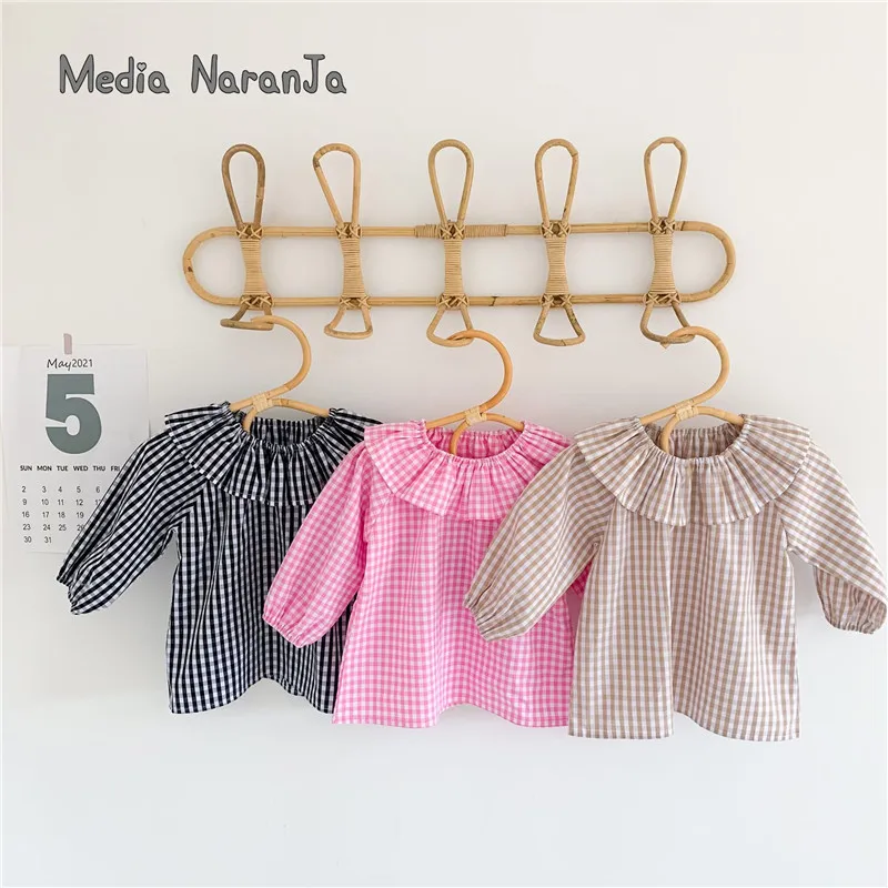2021 Весна autumnbaby футболка в клетку с длинными рукавами для младенцев рубашка
