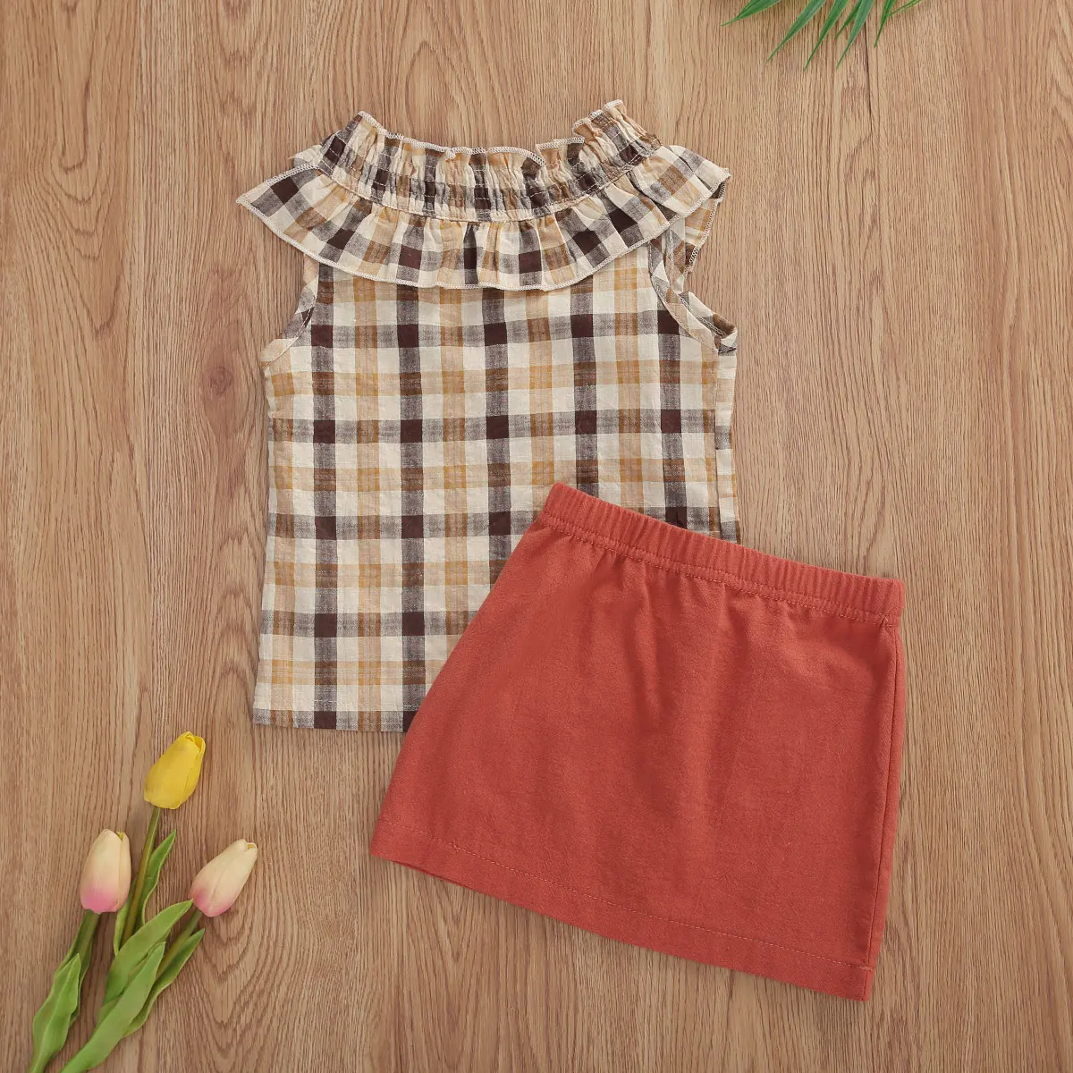 2020 летняя одежда для малышей эксклюзивная маленьких девочек коричневая