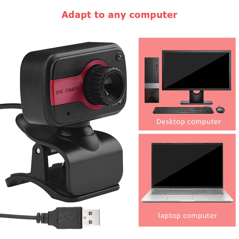 

High Definition 12 Megapixels USB2.0 Webcam Camera with Built-in Microphone LED night vision Clip-on for Computer PC Laptop